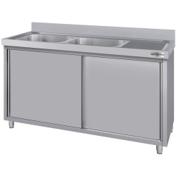 Masa-dulap cu chiuveta GGM Gastro SSK167BL2#ECO (Inox) Thumb