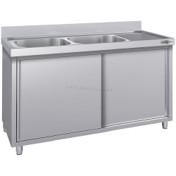 Стол-тумба с мойкой GGM Gastro SSK167BL2#ECO (Inox)