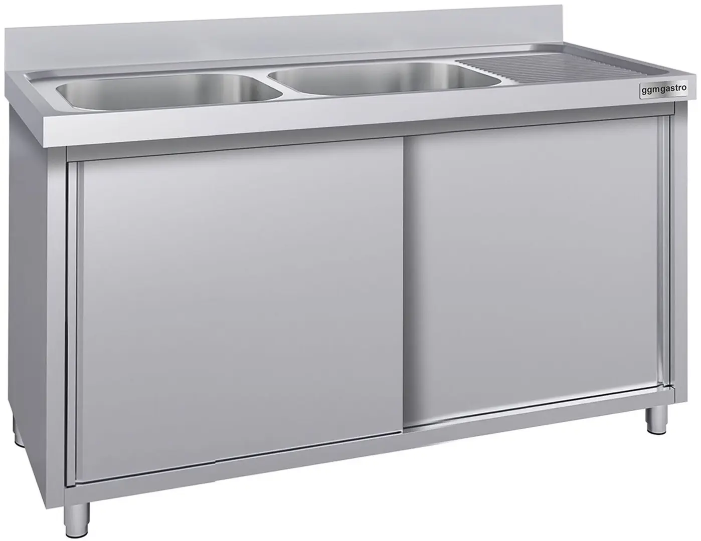 Masa-dulap cu chiuveta GGM Gastro SSK167BL2#ECO (Inox)