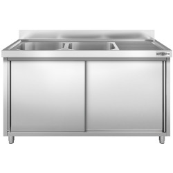 Masa-dulap cu chiuveta GGM Gastro SSK167BL2 (Inox) Thumb