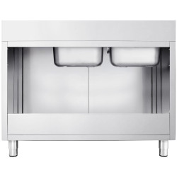 Masa-dulap cu chiuveta GGM Gastro SSK167BL2 (Inox) Thumb