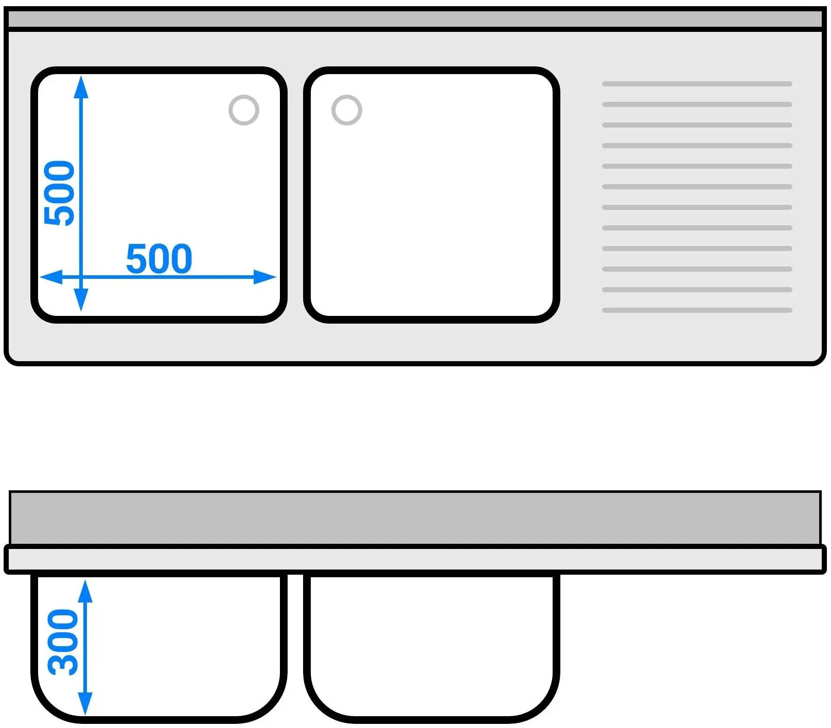 Masa-dulap cu chiuveta GGM Gastro SSK167BL2 (Inox) - 6