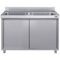 Стол-тумба с мойкой GGM Gastro SSK167BM2#ECO (Inox) Thumb