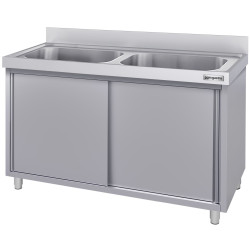 Стол-тумба с мойкой GGM Gastro SSK167BM2#ECO (Inox) Thumb