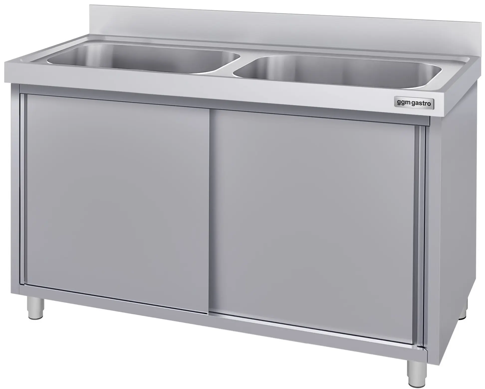 Стол-тумба с мойкой GGM Gastro SSK167BM2#ECO (Inox) - 3