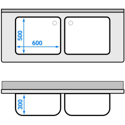Стол-тумба с мойкой GGM Gastro SSK167BM2 (Inox) Thumb
