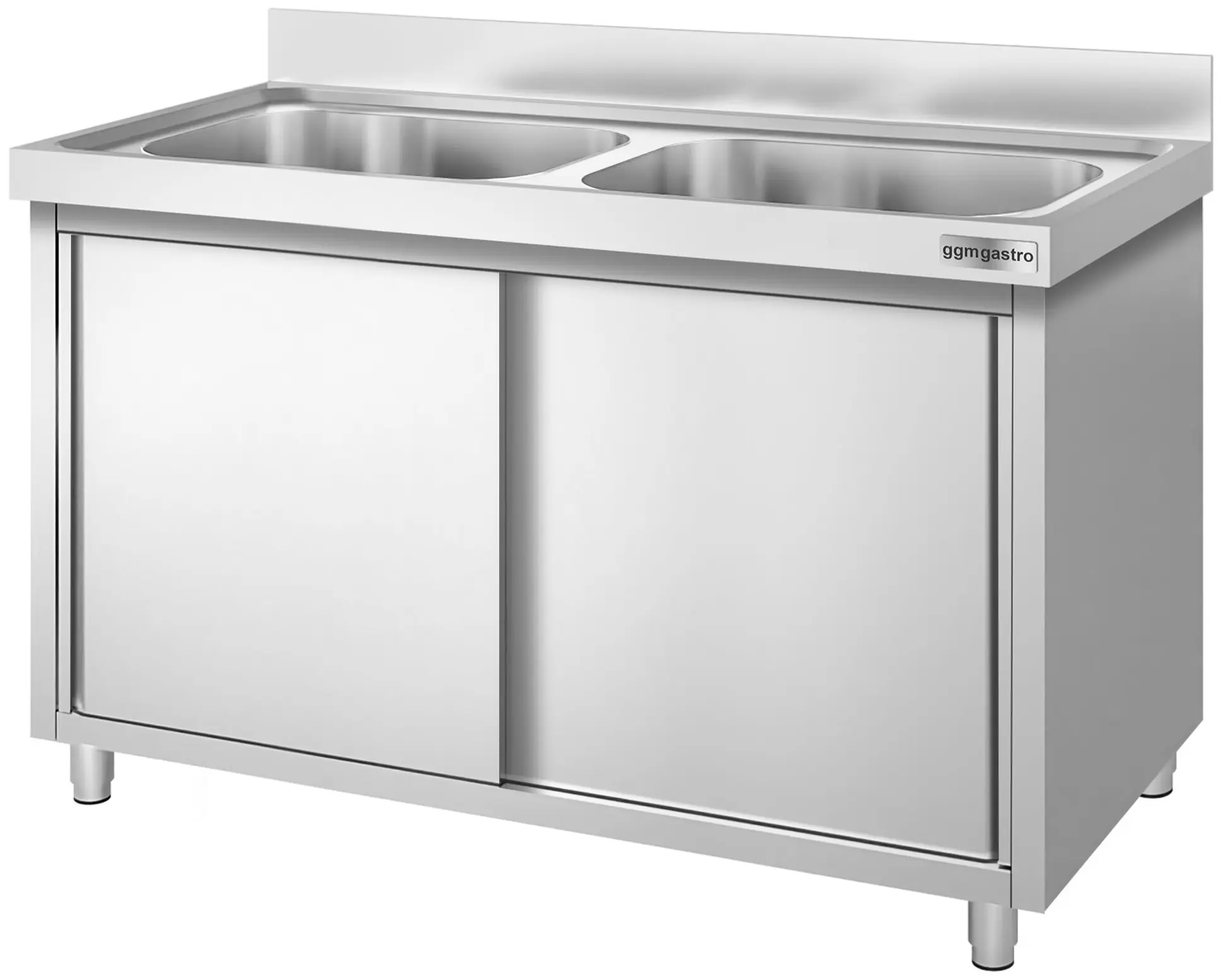 Стол-тумба с мойкой GGM Gastro SSK167BM2 (Inox) - 3