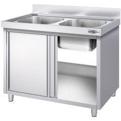 Стол-тумба с мойкой GGM Gastro SSK167BM2 (Inox) Thumb