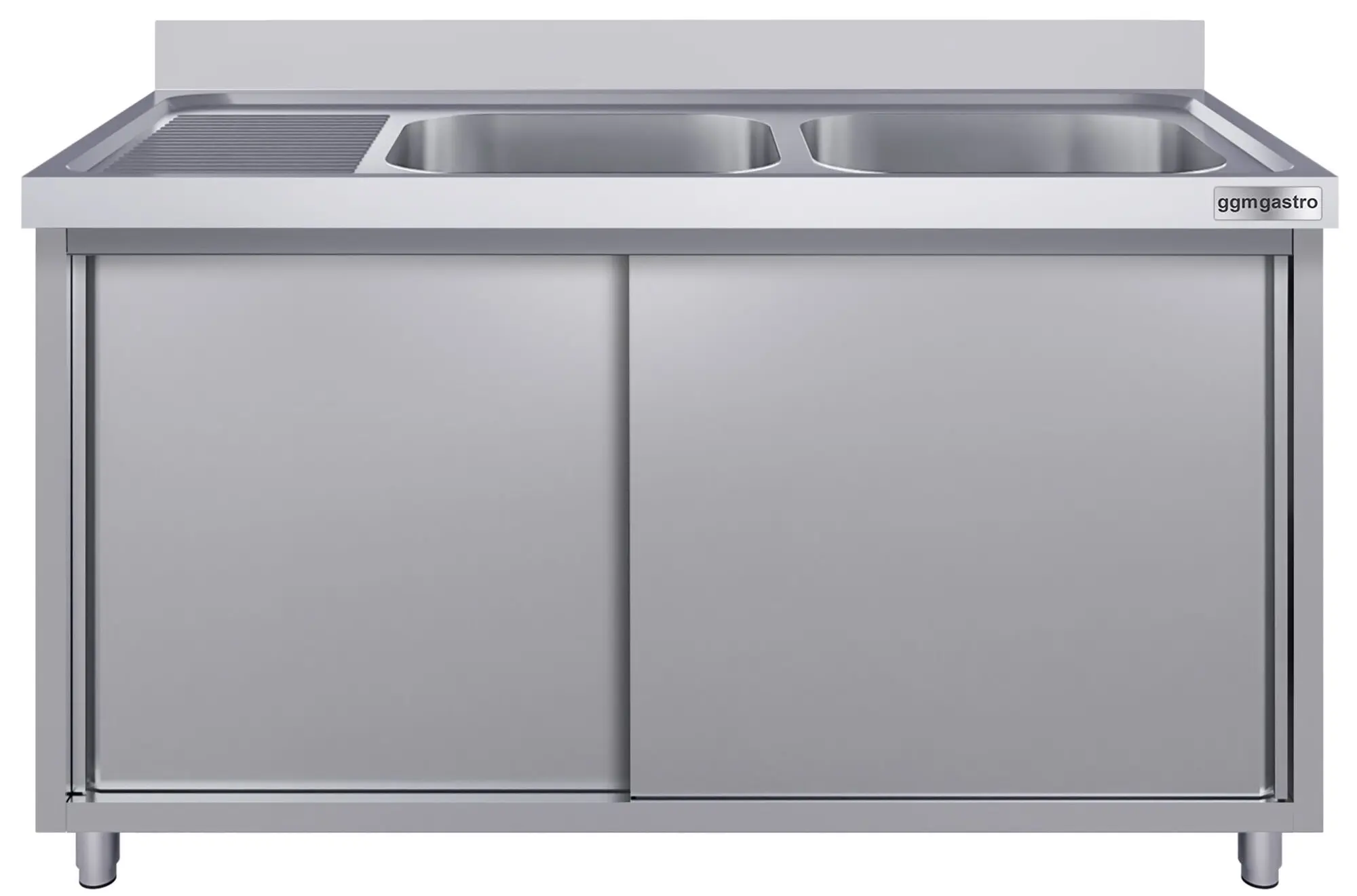 Стол-тумба с мойкой GGM Gastro SSK167BR2#ECO (Inox) - 2
