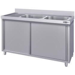 Стол-тумба с мойкой GGM Gastro SSK167BR2#ECO (Inox) Thumb