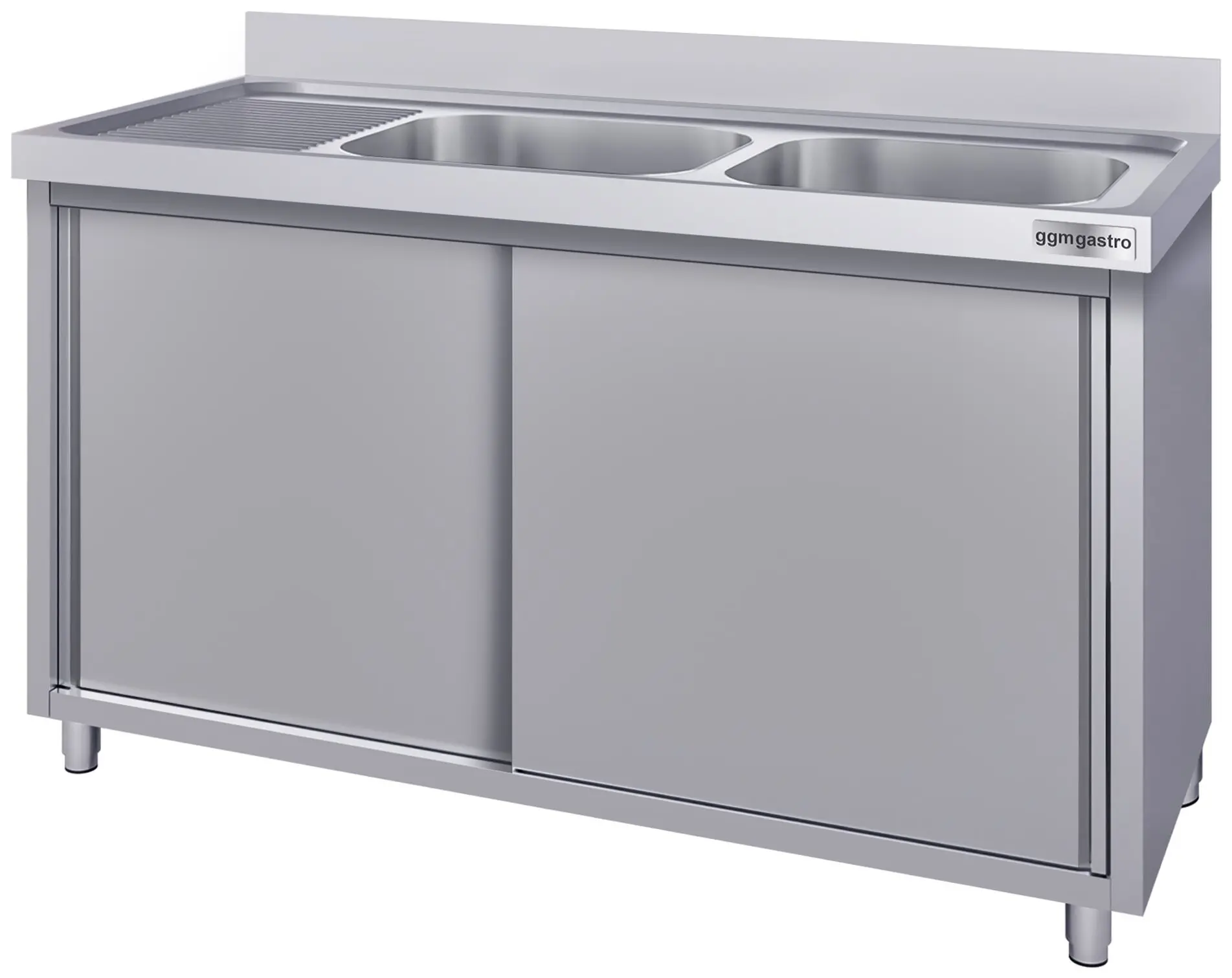 Стол-тумба с мойкой GGM Gastro SSK167BR2#ECO (Inox) - 3
