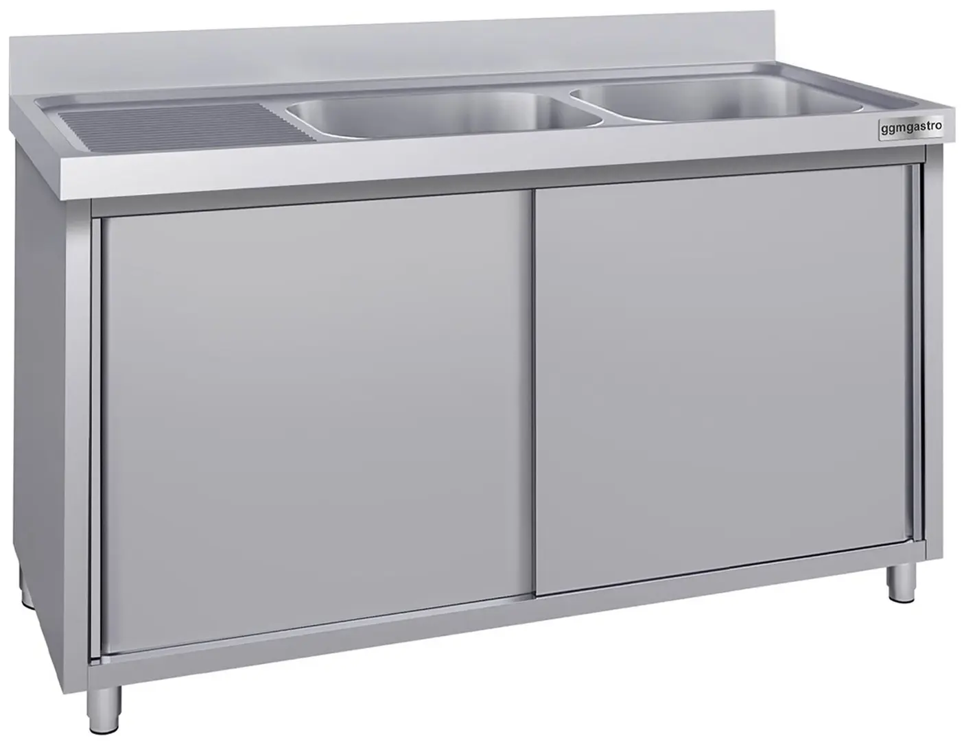 Стол-тумба с мойкой GGM Gastro SSK167BR2#ECO (Inox)
