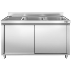 Стол-тумба с мойкой GGM Gastro SSK167BR2 (Inox) Thumb