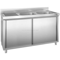 Стол-тумба с мойкой GGM Gastro SSK167BR2 (Inox)