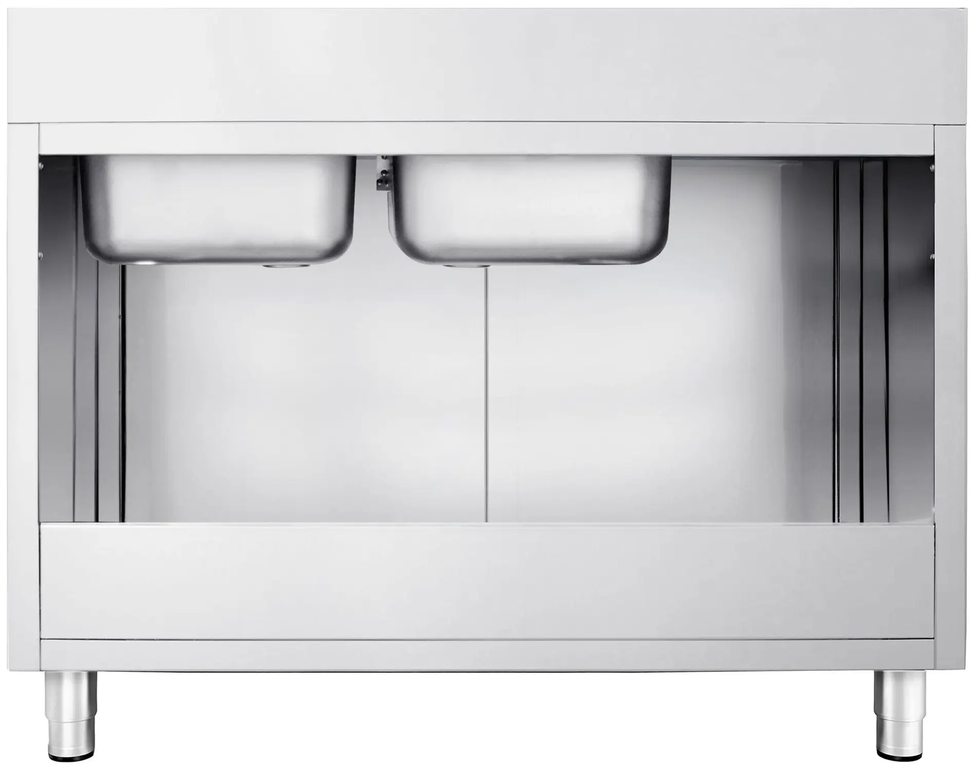 Стол-тумба с мойкой GGM Gastro SSK167BR2 (Inox) - 4