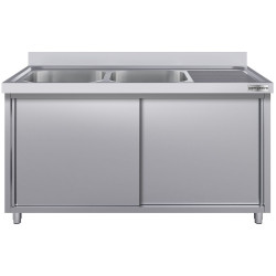 Masa-dulap cu chiuveta GGM Gastro SSK186BL2#ECO (Inox) Thumb