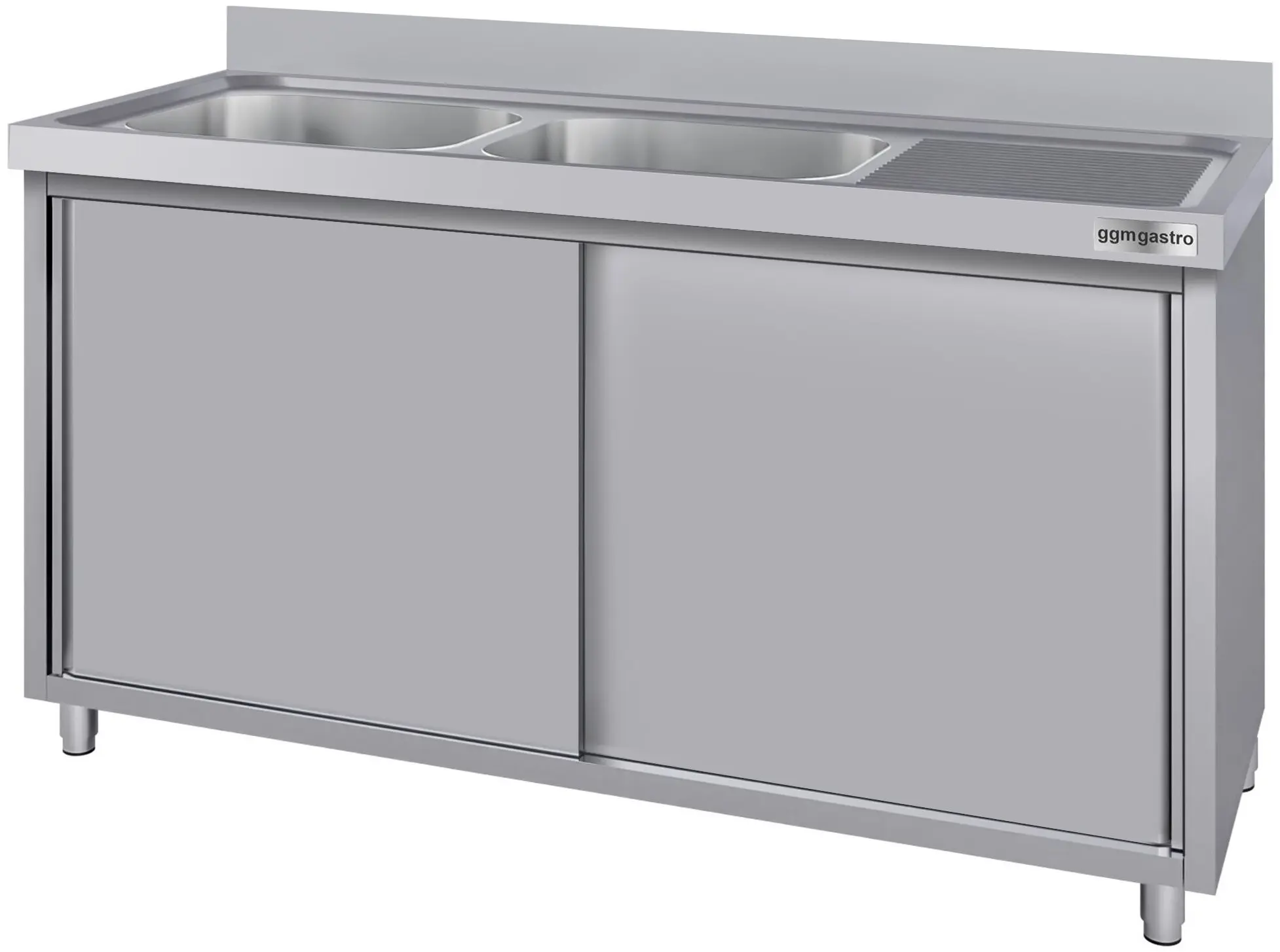 Masa-dulap cu chiuveta GGM Gastro SSK186BL2#ECO (Inox) - 3