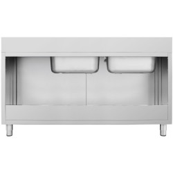 Masa-dulap cu chiuveta GGM Gastro SSK186BL2#ECO (Inox) Thumb