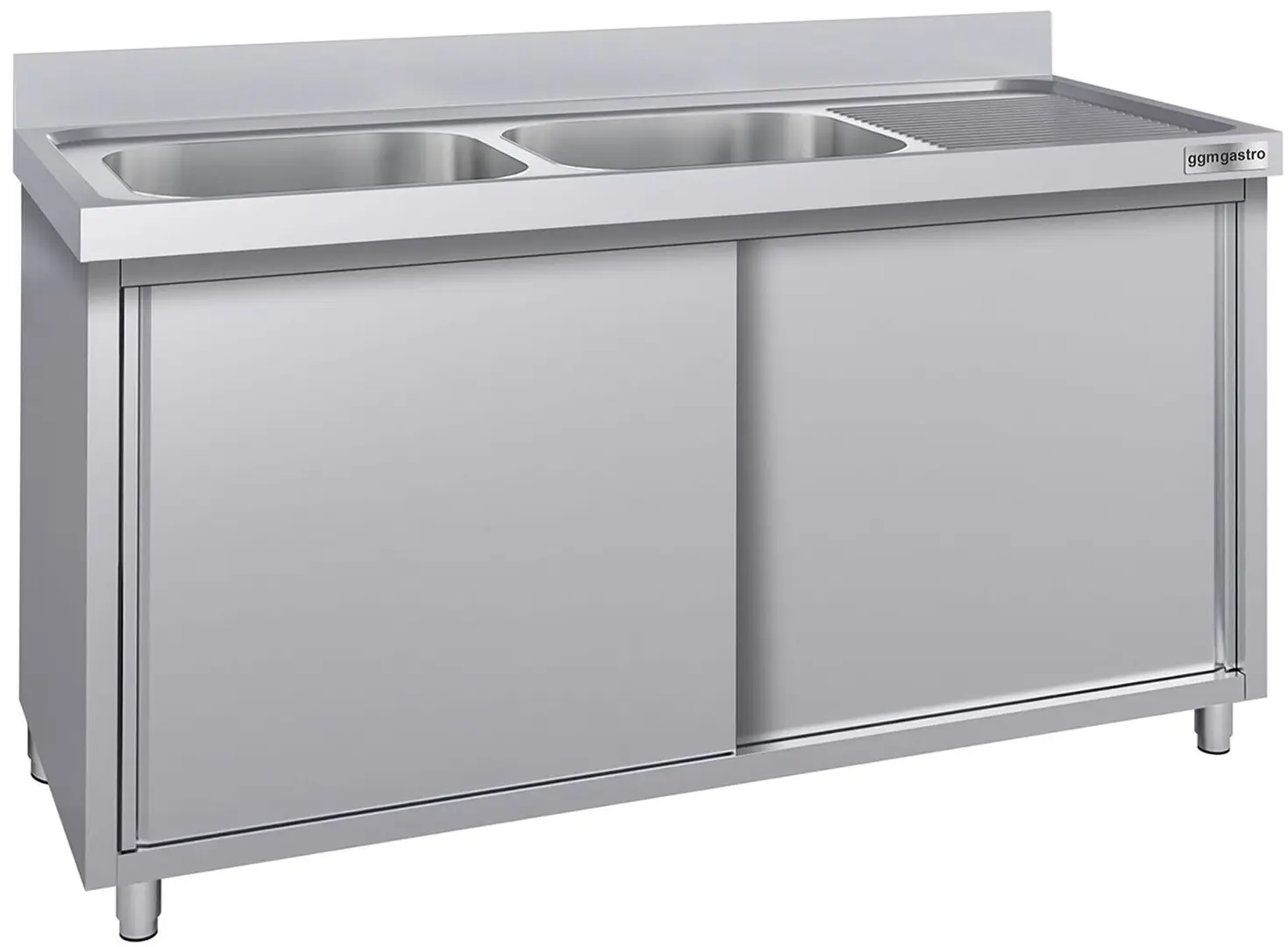 Masa-dulap cu chiuveta GGM Gastro SSK186BL2#ECO (Inox)