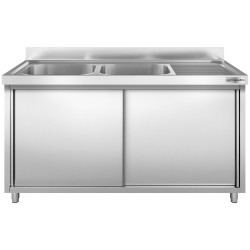 Стол-тумба с мойкой GGM Gastro SSK186BL2 (Inox) Thumb