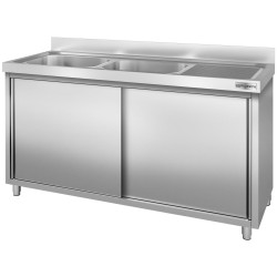 Стол-тумба с мойкой GGM Gastro SSK186BL2 (Inox) Thumb