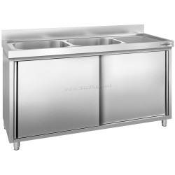 Стол-тумба с мойкой GGM Gastro SSK186BL2 (Inox)