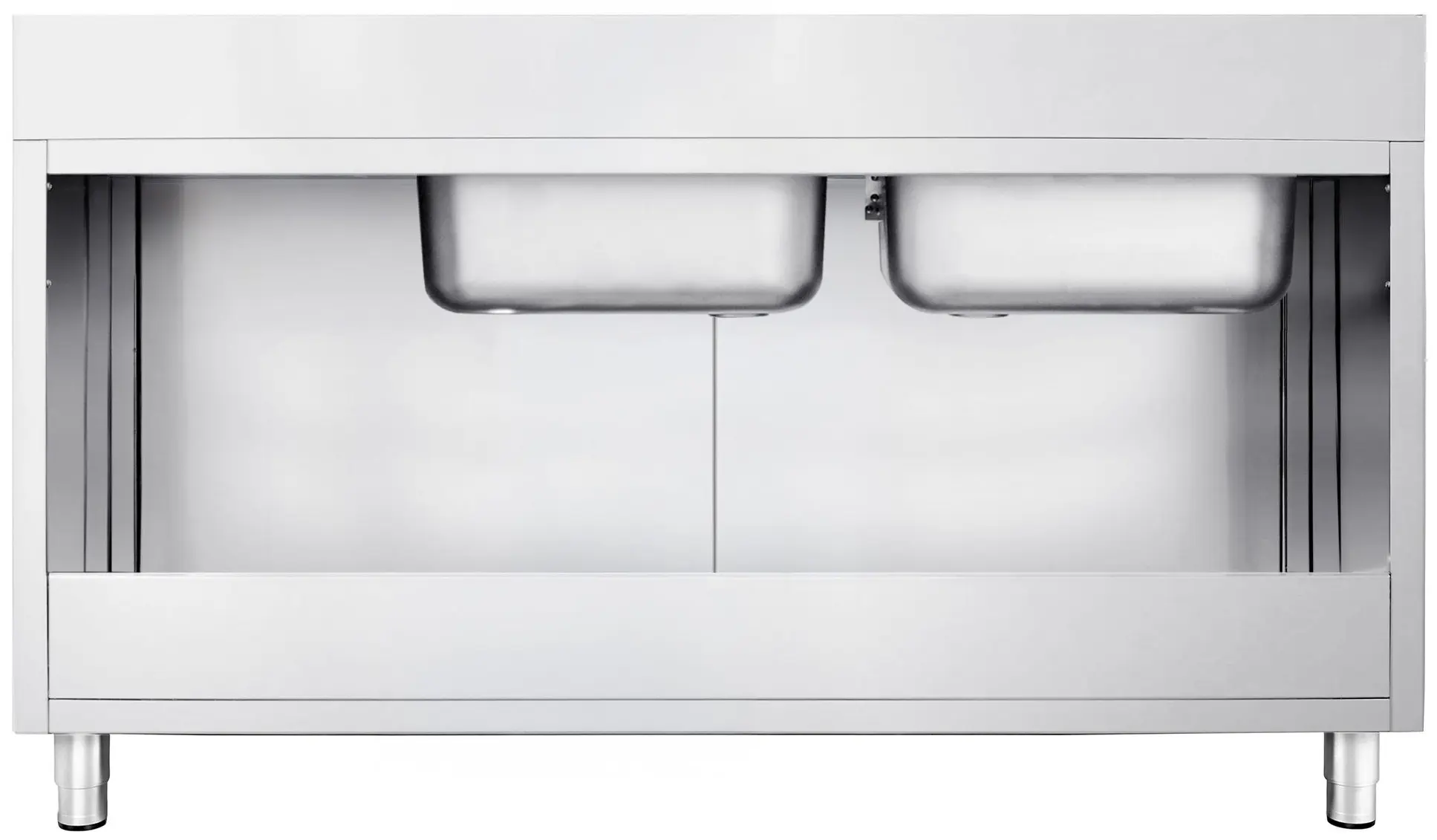 Стол-тумба с мойкой GGM Gastro SSK186BL2 (Inox) - 4