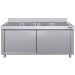 Masa-dulap cu chiuveta GGM Gastro SSK186BM2#ECO (Inox) Thumb