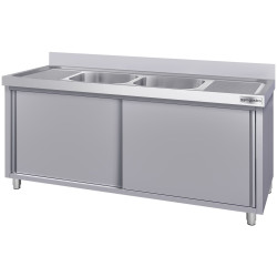 Masa-dulap cu chiuveta GGM Gastro SSK186BM2#ECO (Inox) Thumb