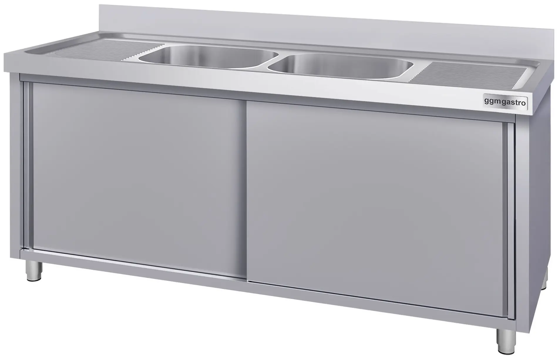 Masa-dulap cu chiuveta GGM Gastro SSK186BM2#ECO (Inox) - 3