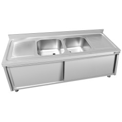 Masa-dulap cu chiuveta GGM Gastro SSK186BM2#ECO (Inox) Thumb