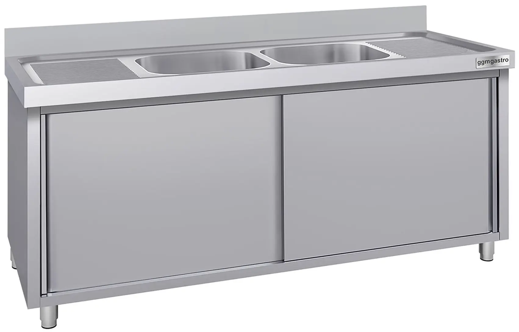 Masa-dulap cu chiuveta GGM Gastro SSK186BM2#ECO (Inox)