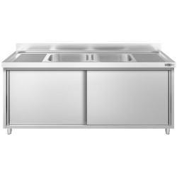 Masa-dulap cu chiuveta GGM Gastro SSK186BM2 (Inox) Thumb