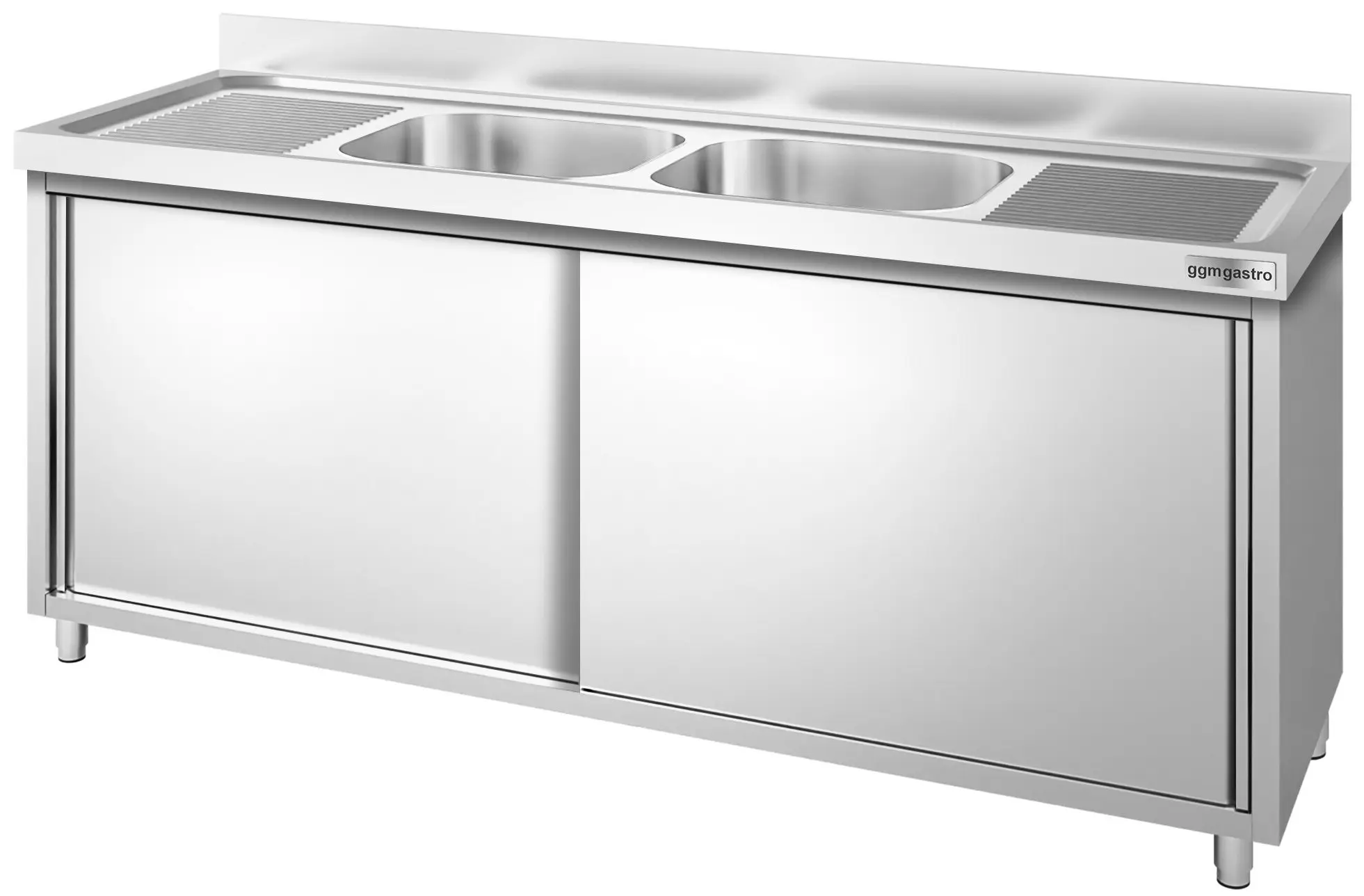 Masa-dulap cu chiuveta GGM Gastro SSK186BM2 (Inox) - 3