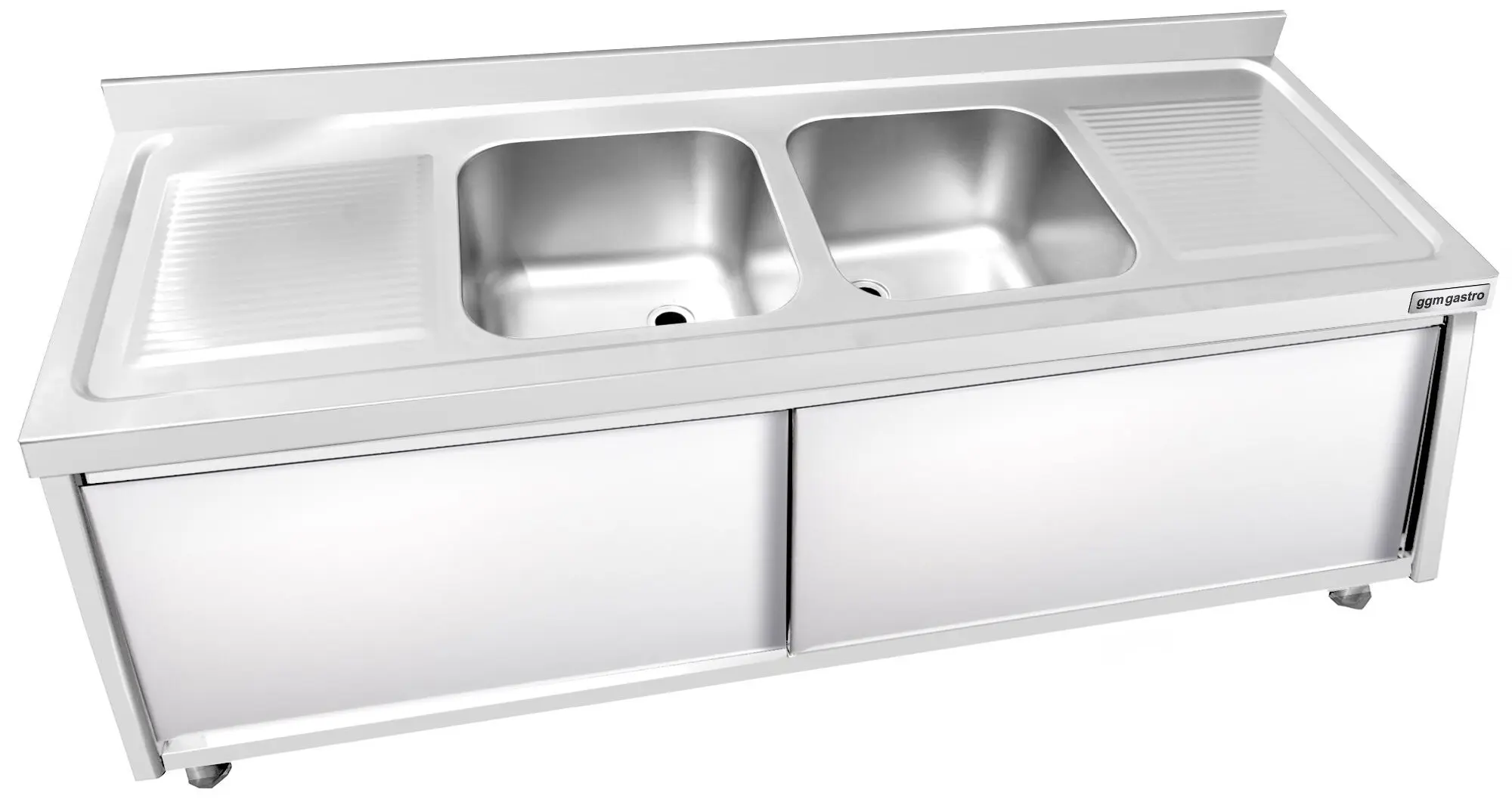 Masa-dulap cu chiuveta GGM Gastro SSK186BM2 (Inox) - 5