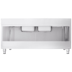Masa-dulap cu chiuveta GGM Gastro SSK186BM2 (Inox) Thumb