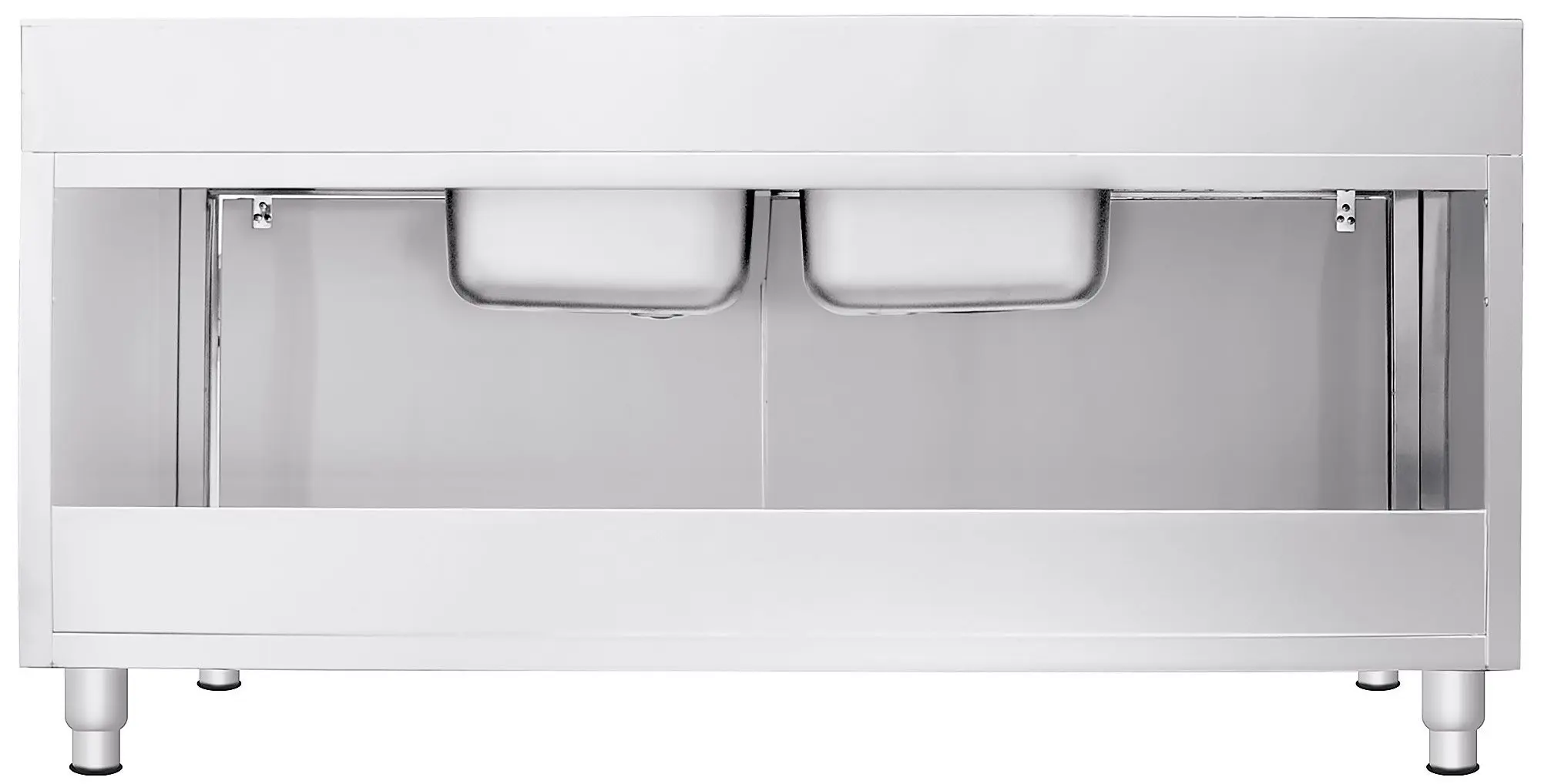 Masa-dulap cu chiuveta GGM Gastro SSK186BM2 (Inox) - 6