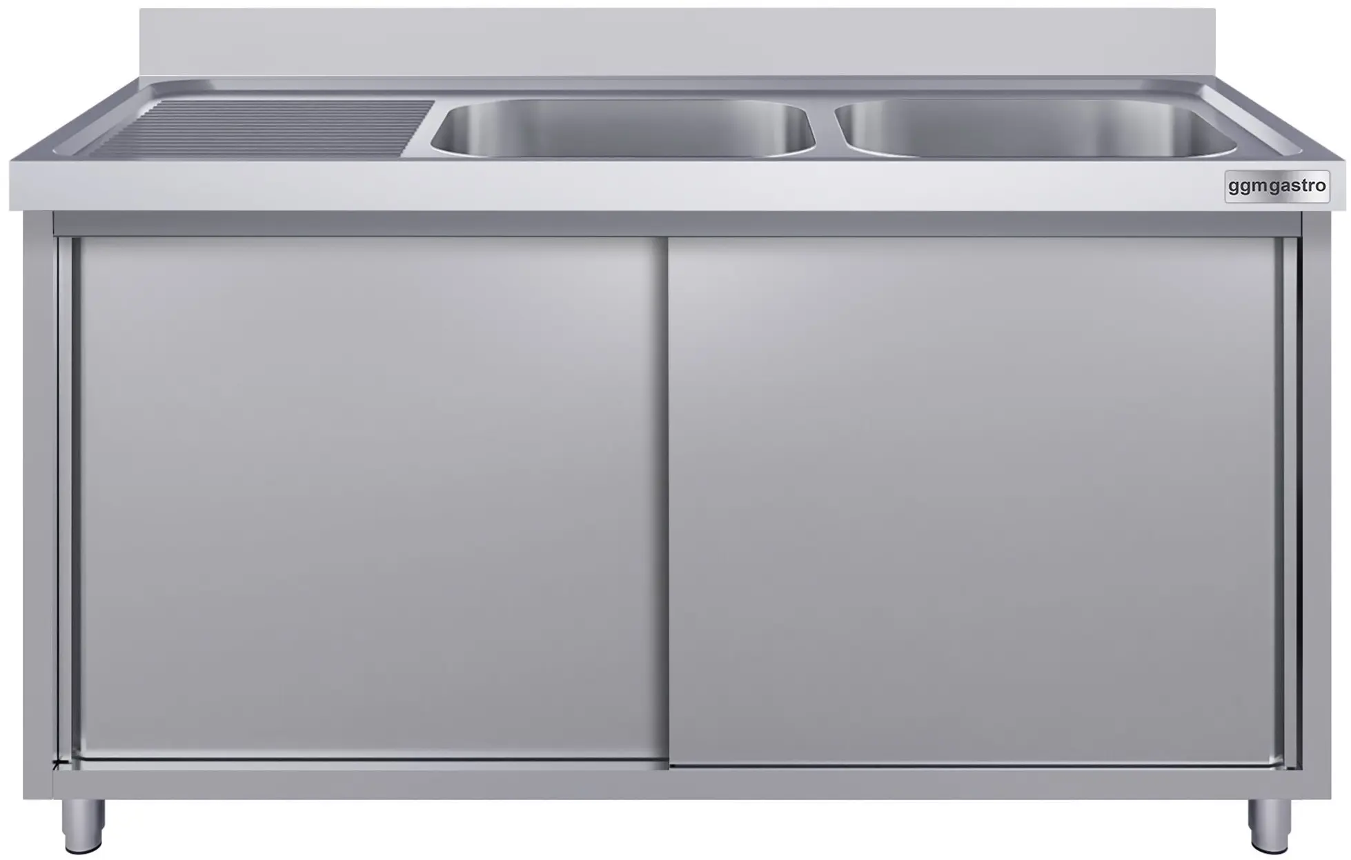 Стол-тумба с мойкой GGM Gastro SSK186BR2#ECO (Inox) - 2