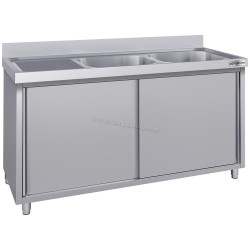 Стол-тумба с мойкой GGM Gastro SSK186BR2#ECO (Inox)