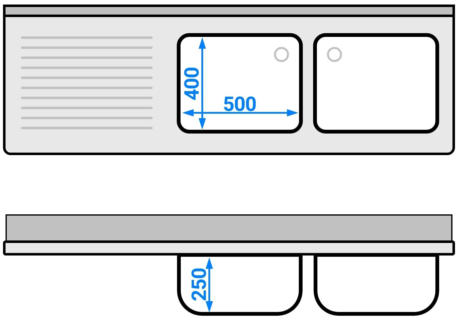 Стол-тумба с мойкой GGM Gastro SSK186BR2#ECO (Inox) - 6