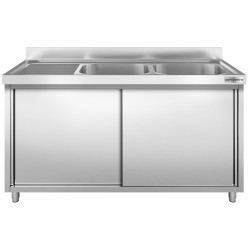 Стол-тумба с мойкой GGM Gastro SSK186BR2 (Inox) Thumb
