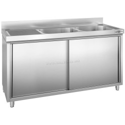 Стол-тумба с мойкой GGM Gastro SSK186BR2 (Inox)