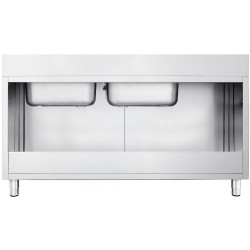 Стол-тумба с мойкой GGM Gastro SSK186BR2 (Inox) Thumb