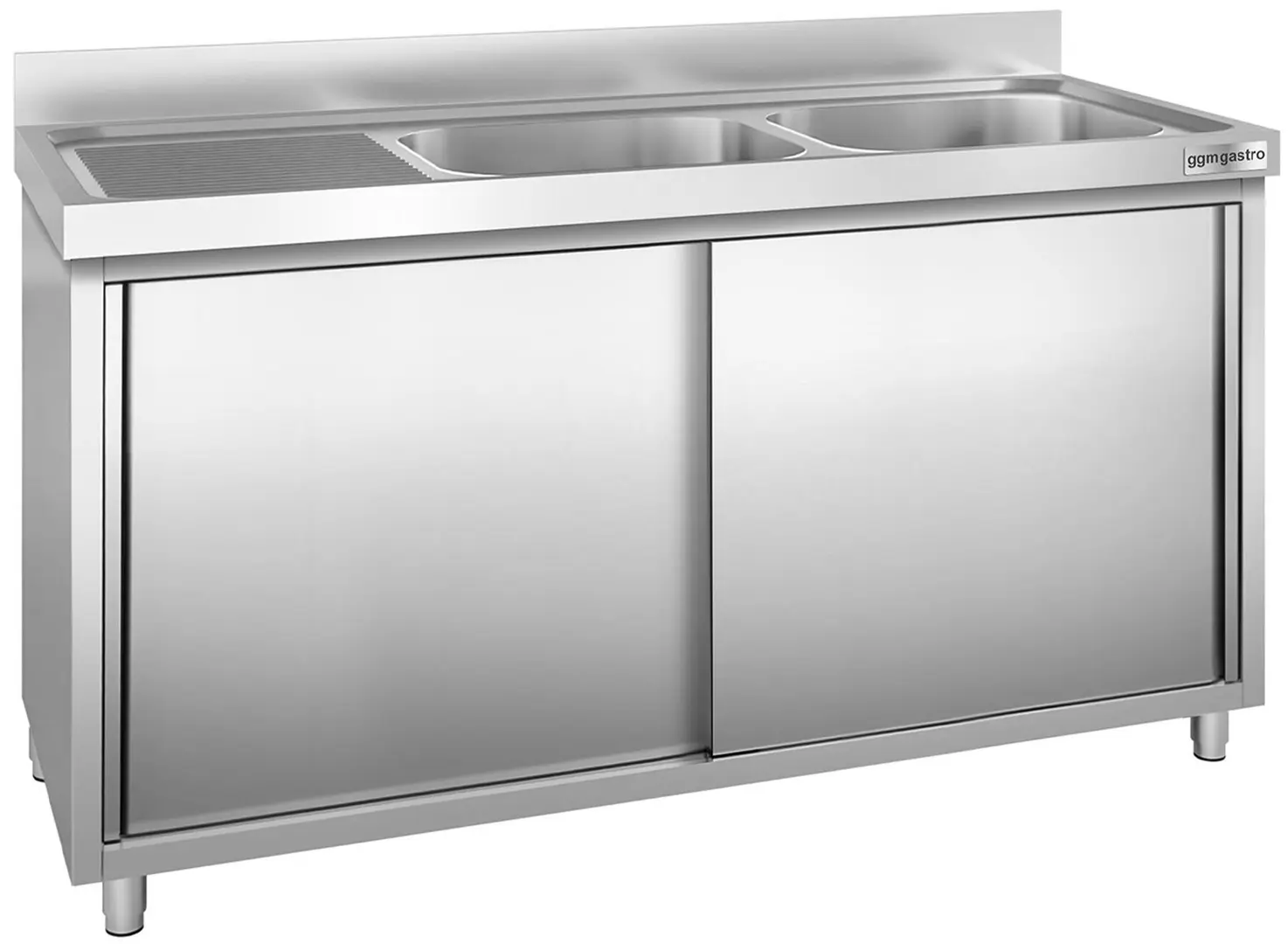 Стол-тумба с мойкой GGM Gastro SSK186BR2 (Inox)