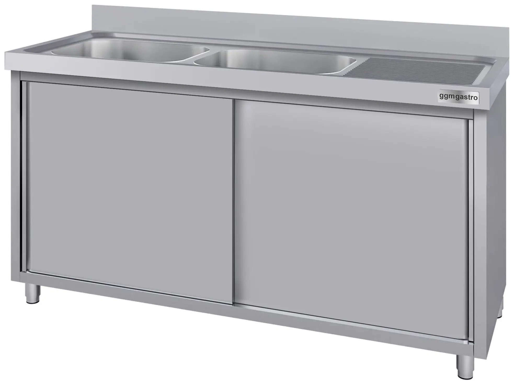 Стол-тумба с мойкой GGM Gastro SSK187BL2#ECO (Inox) - 3