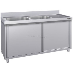 Стол-тумба с мойкой GGM Gastro SSK187BL2#ECO (Inox)