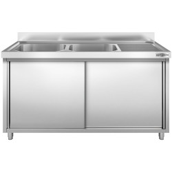 Стол-тумба с мойкой GGM Gastro SSK187BL2 (Inox) Thumb