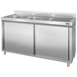 Стол-тумба с мойкой GGM Gastro SSK187BL2 (Inox) Thumb