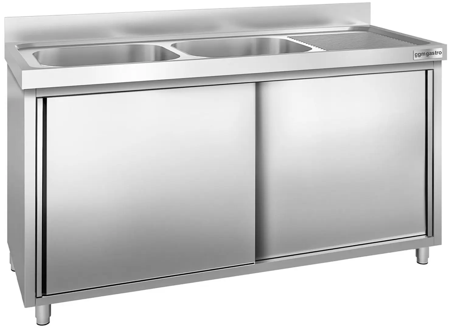 Стол-тумба с мойкой GGM Gastro SSK187BL2 (Inox)