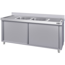 Стол-тумба с мойкой GGM Gastro SSK187BM2#ECO (Inox) Thumb